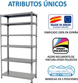 thumbnail of SimonRack Estantería Metálica, 2500x1100x500 mm, 6 Alturas, Bandeja Metal, 200 kg de Punto Flexión, Gris - Simonclick