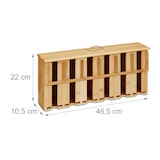 thumbnail of Relaxdays Teebeutelspender, 6 Fächer, Teebeutel Aufbewahrung, Bambus, Teebox, HxBxT: 22 x 46,5 x 10,5 cm, natur/silber