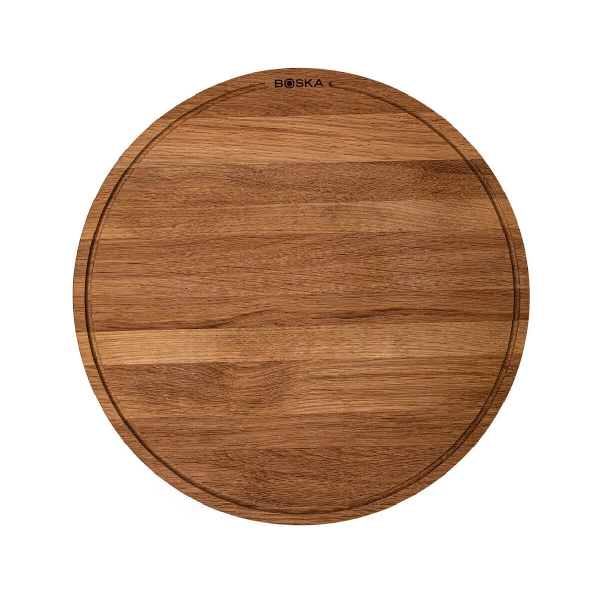 Pizzabrett Friends XXL / Pizza Teller / Eichenholz / ⌀47cm / Pizza Blech Rund mit Praktischer Auffangrinne / Auch zum Frühstück, Mittag- & Abendessen
