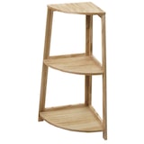 thumbnail of Hoekplank HWC-K44, staander woonkamer plank, 3 planken, 80x37x37cm MDF gemaakt van Paulownia MVG-gecertificeerd ~ natuurlijk bruin
