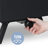 thumbnail of H.Koenig GINO640, forno pizza a gas, acciaio inox, superficie 32cm, girevole a 360°, pietra Cordierite, fino 500°C, piedi pieghevoli, pala per pizza