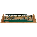 thumbnail of METRO PROFESSIONAL Juego de mesa y bancos de 3 piezas, madera de pino/acero, 1 mesa, 2 bancos, marrón/verde natural