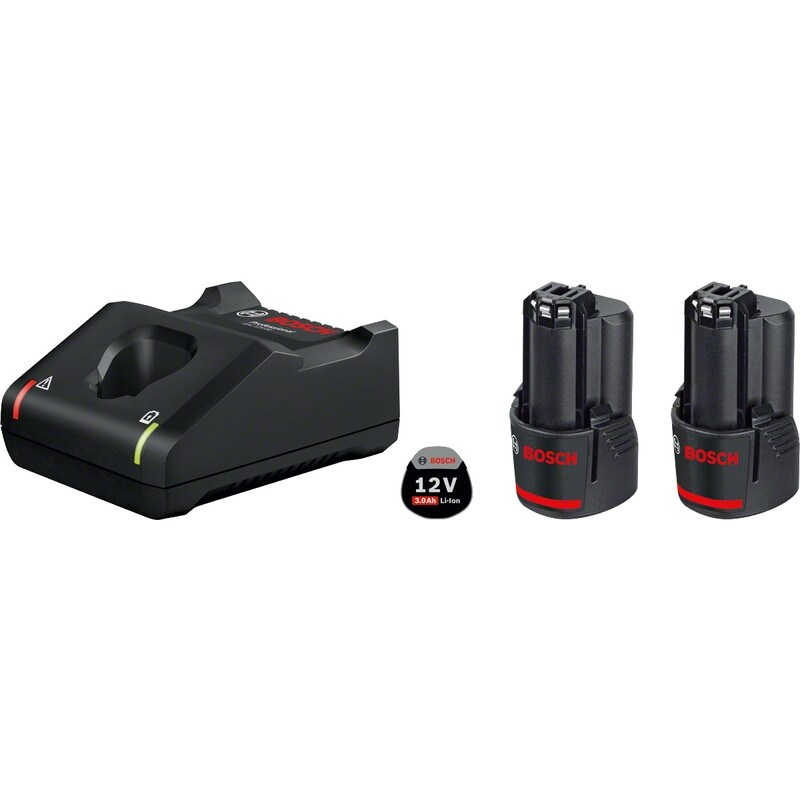 Kit chargeur  2 batteries bosch li-ion 12v - 3ah 1600a019rd