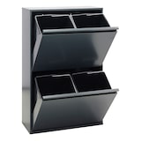 thumbnail of ARREGUI Basic CR604-B Recycling Abfalleimer / Mülleimer aus Stahl mit 4 Inneneimern, 4 Fach Mülltrennsystem, 4 x 17L (68 L) anthrazit/ dunkelgrau