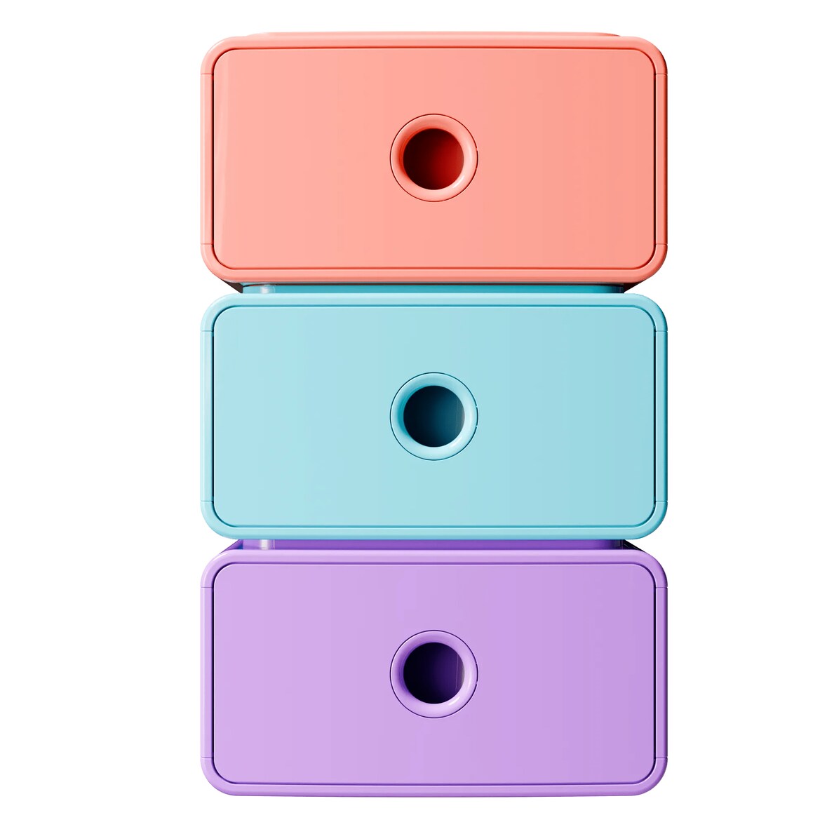 Exacompta 315707D 3x Ablagemodul Tiny Box, 1 Schublade, Kollektion Candy Tidy Farben sortiert