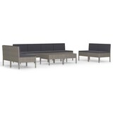 thumbnail of vidaXL 10-delige tuin loungeset met kussens poly rattan grijs