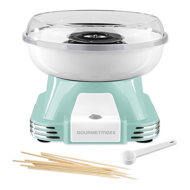 GOURMETmaxx Zuckerwatte-Maschine - in nostalgischem Retro-Design - 500 W - mint/weiß