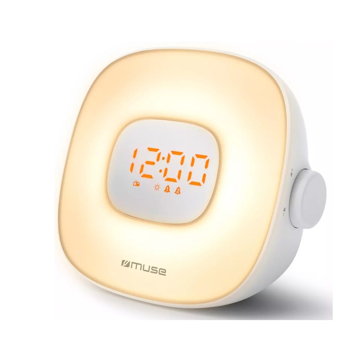 MUSE radio-réveil lumineux double alarme blanc ML-198CR