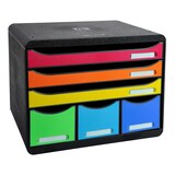 thumbnail of Exacompta 306798D 1x STORE-BOX MAXI 6 Schubladen Black Office schwarz/Harlekin/schwarz - Regenbogen
