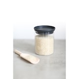 thumbnail of 1 x Brabantia stapelbarer Glasbehälter TOKIO, Inhalt: 0,6 Liter, Farbe Deckel: dunkelgrau, Höhe 13 cm, Durchmesser 10,5 cm.