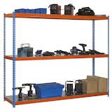 thumbnail of SimonRack Industrieregal, 2000x1500x450 mm, 600 kg am Biegepunkt, 3 Metallböden, Garagenregal, Blau/Orange/Verzinkt- Simonforte