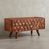 thumbnail of Lowboard Sheesham Massivholz 92x44x35 cm TV-Kommode mit Klapptür, Design TV-Schrank Hoch, Fernsehtisch Fernsehschrank Modern, Fernsehkommode