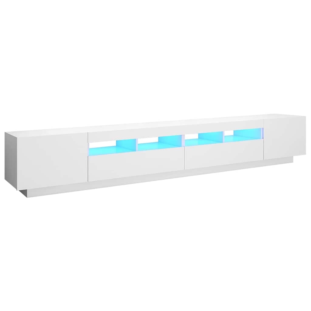 Mueble para TV con luces LED blanco 260x35x40 cm