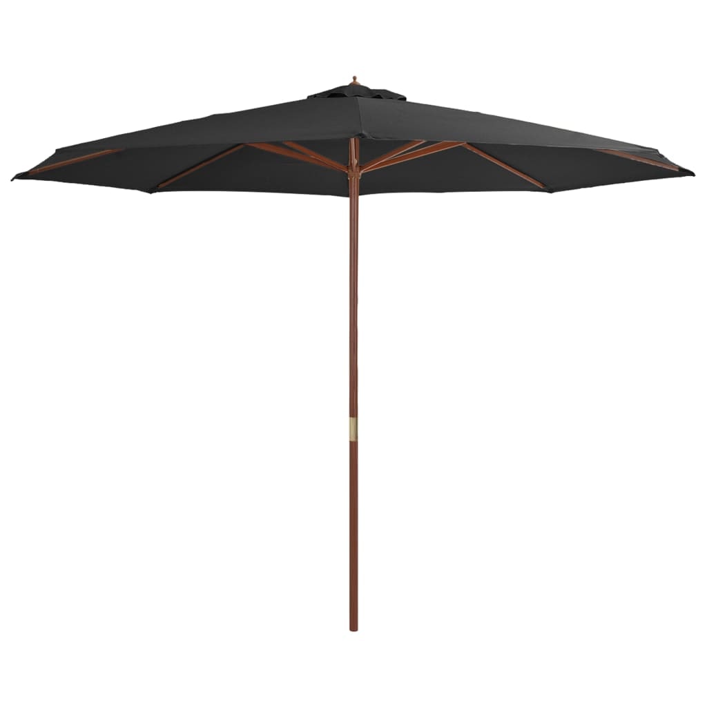 Helloshop26 - Ombrellone con palo in legno 350 cm antracite 02_0008126