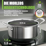 thumbnail of MORLEOS Schmortopf Ø 20 cm – 3 l – Antihaft-Waben-Keramik – 5-Schicht-Topf mit flachen Glasdeckel – Induktion – Energiesparend