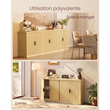 thumbnail of Helloshop26 - Buffet console meuble de rangement avec étagères réglables 40 x 76 x 80 cm portes cannelées style transitionnel pour 12_0006349