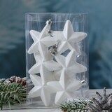 thumbnail of Christbaumschmuck Weihnachtsbaumschmuck Sterne bruchfest weiß 6St.