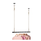 thumbnail of Penderie suspendue bois L100cm noir avec corde LEXY