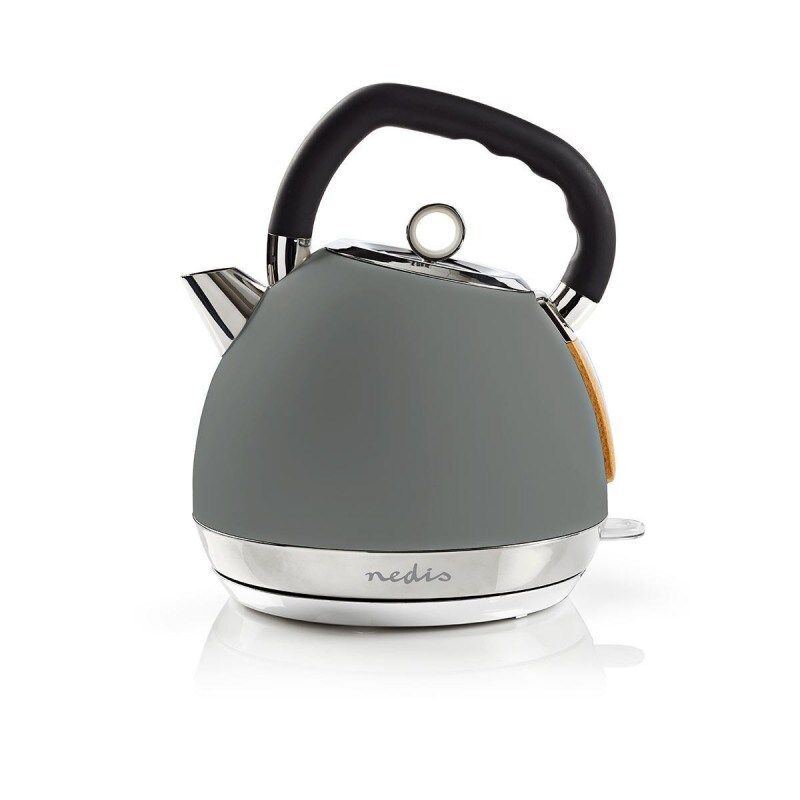 Bouilloire électrique 1,8l Acier Gris 2200w Protection Contre ébullition Usage Non Intensif Nedis