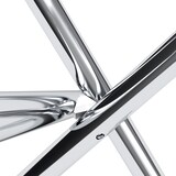 thumbnail of Merax Esstisch rund Ø80 cm, Glastisch modern mit X-Gestell, Küchentisch klein platzsparend, 2–4 Personen, Metall silber