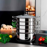 thumbnail of BEM Dampfkocher 6-tlg. 30 cm aus Edelstahl 18/10 mit Glasdeckel, NICHT induktionsgeeignet