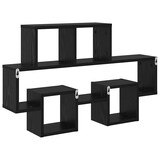 thumbnail of vidaXL Wandplank met plank Zwart eiken 82 x 15 x 51 cm Bewerkt hout