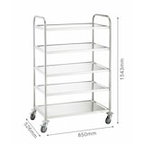 thumbnail of METRO PROFESSIONAL Servierwagen GST1005, Edelstahl, 85 x 52.6 x 154.3 cm, 5 Niveaus, Gesamtlast 200 kg, silber