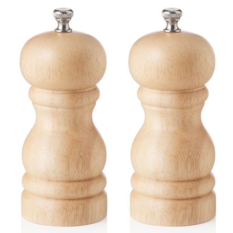 Salzmühle und Pfeffermühle natur lackiert, 11 cm, Holz, Classic Mill 2 tlg. Set