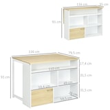 thumbnail of HOMCOM mesa de bar extensible con ala plegable mesa de bistró con compartimientos de almacenamiento y 1 puerta para cocina comedor 116x79,5x91 cm