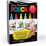 thumbnail of Coffret de 6 marqueurs peinture Mes premiers Posca, 1MC (4) et 3M (2), encres assorties