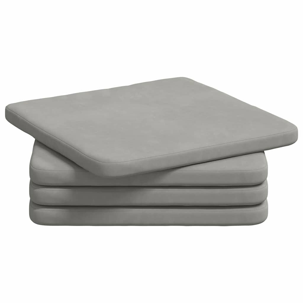 vidaXL Zitkussens 4 pcs Lichtgrijs 40 x 40 x 3 cm Microvezel Stof