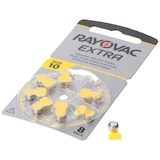 thumbnail of Rayovac HA10 PR70 Hörgeräte Batterien Extra Advanced 8er Sparpack 6 + 2 Gratis 5000252100966, Lieferung besteht aus 8 Stück Batterien