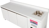 thumbnail of Gasfrit – Wandkühlbank mit Lüftung und integriertem Spülbecken, 3 Türen aus Stahl, 2000 x 600 x 850 + 100 mm, hohe Qualität