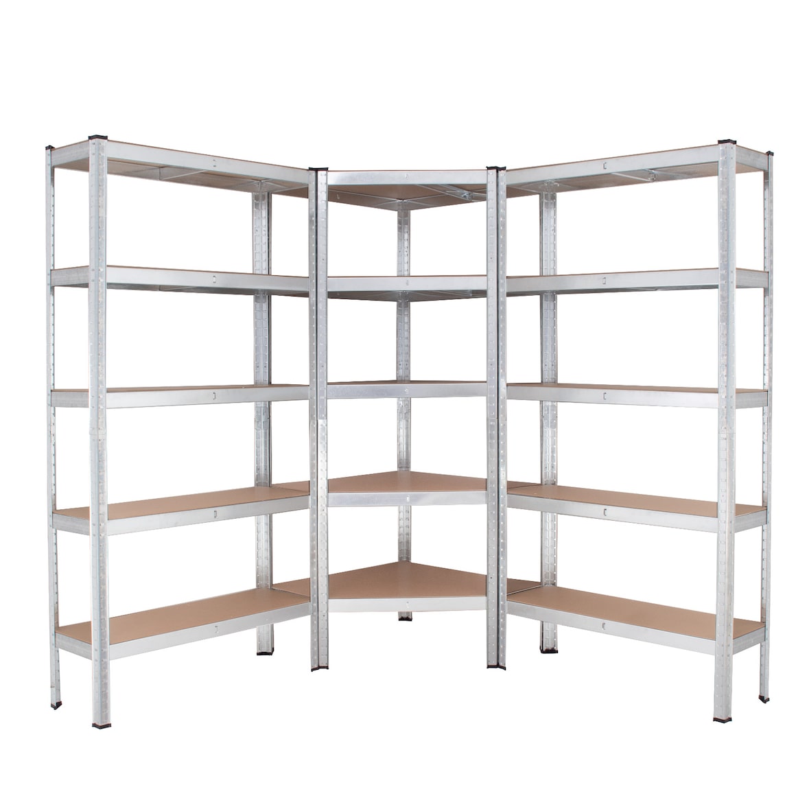 Regalsystem 3-teilig - 1x Eckregal 180x75x75x30x30 cm & 2x Lagerregal 180x90x30 cm 2625 kg