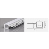 thumbnail of 2m LED Alu Profil Unterputz Rigips Trockenbau Schiene Kanalprofil mit Milchglas Abdeckung Kanal System für LED-Streifen Profil H-5