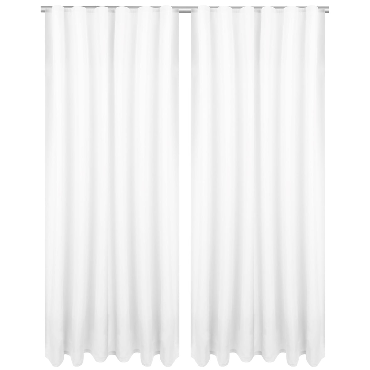 2er Set Dekoschal Ellen,Universalband, inkl. Raffhalter 140 x 175 cm weiß - schneeweiß