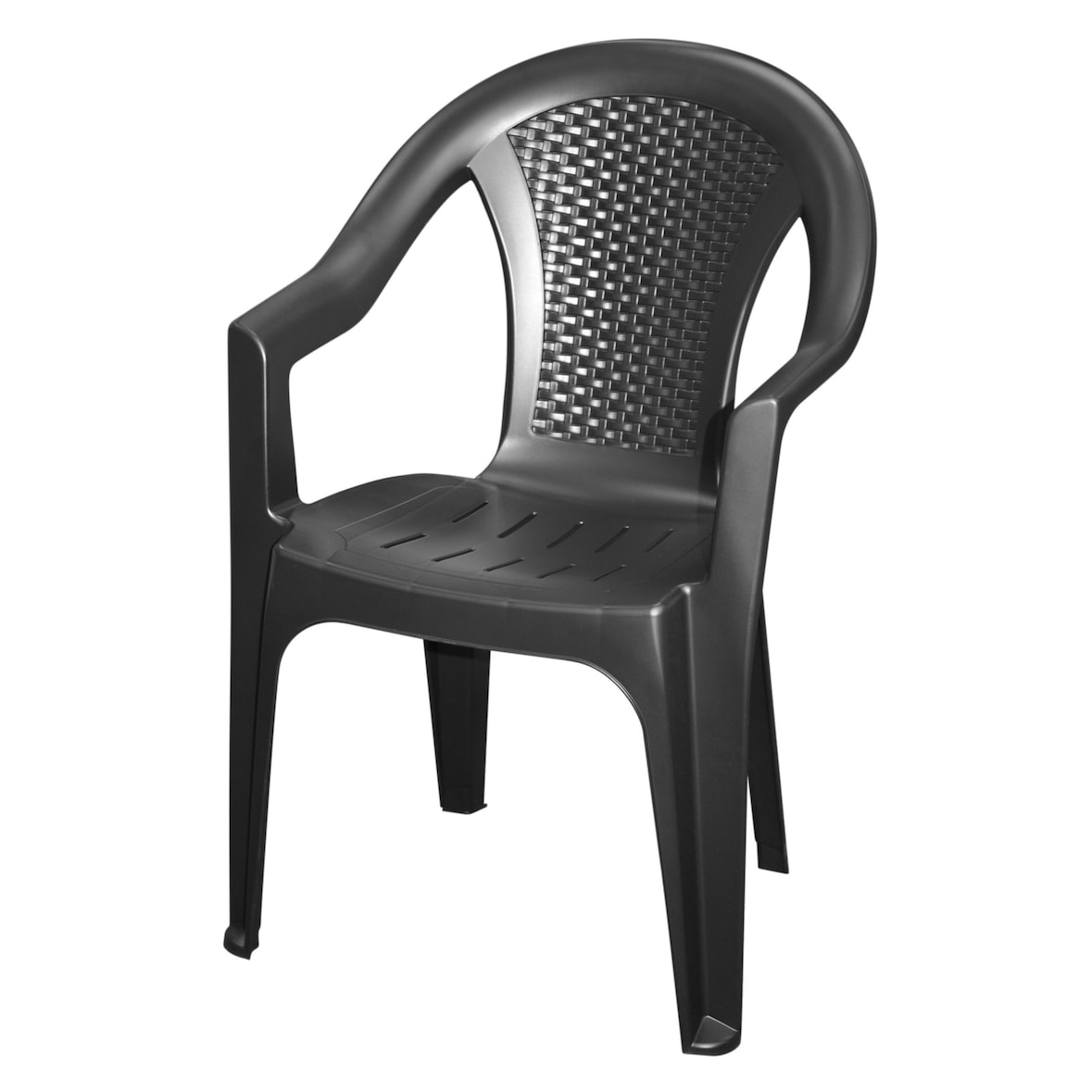 Sedia da giardino impilabile, sedia da bistrot, sedia da balcone, in plastica, antracite 0260
