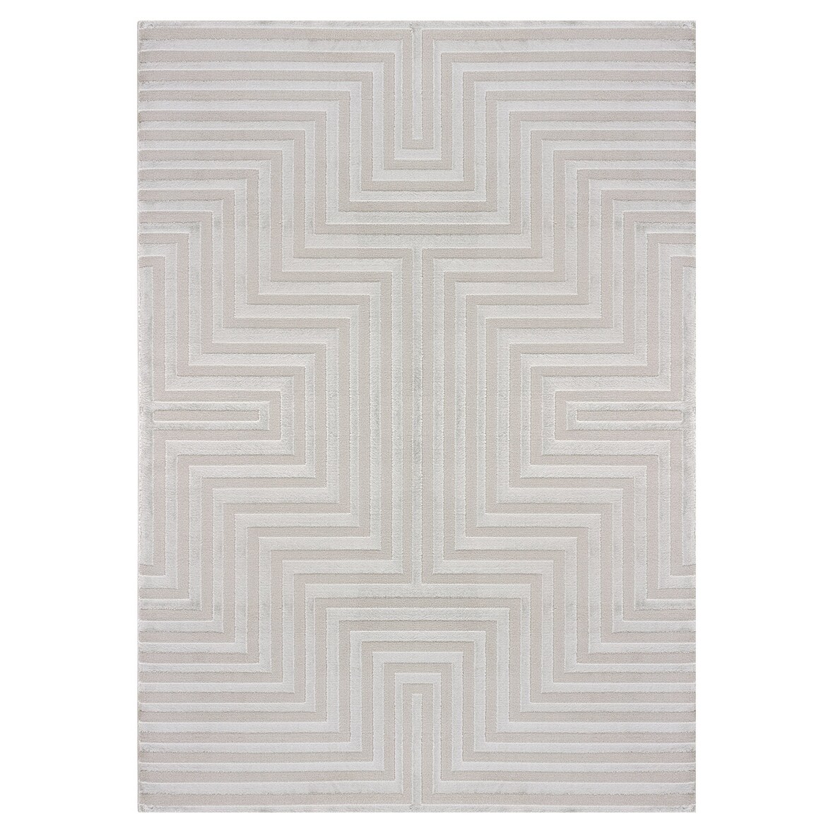 Teppich Schlafzimmer 3D-Effekt Elegant Waschbar Strapazierfähig Wohnzimmer Esszimmer Silber 240x340 cm – ILLER von Kadima Design