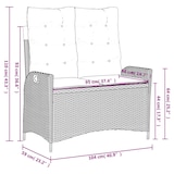 thumbnail of vidaXL Gartenbank Verstellbar mit Kissen Grau Poly Rattan