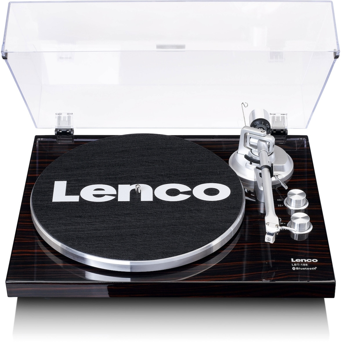 LENCO LBT-188 Bluetooth Plattenspieler mit USB, Walnuss.