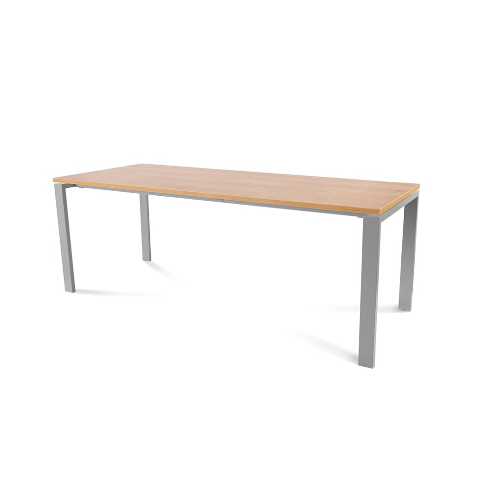 Rocada mesa secretária série TOTAL 200x80 alumínio / carvalho