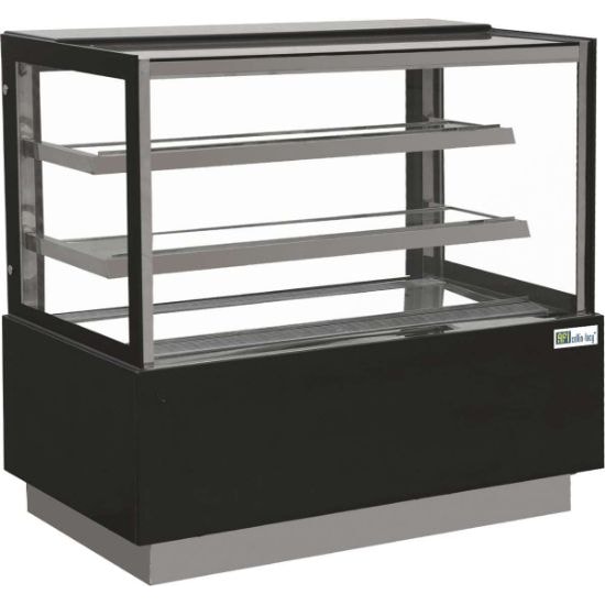Vitrine pâtissière 450 L - Vitrage droit 2 étagères - L. 1200 mm