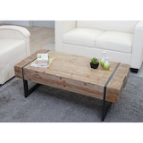 thumbnail of Salontafel HWC-A15a, woonkamertafel, sparrenhout rustiek massief MVG-gecertificeerd 40x120x60cm ~ natuurlijke kleur