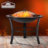 thumbnail of GARDEBRUK® Feuerschale mit Funkenschutz Schürhaken Abdeckung Rost Rund 76cm Mosaik Stahl Feuerkorb Feuerstelle Grill