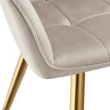thumbnail of tectake Eetkamerstoel Marilyn, fluweellook, gecapitonneerd - taupe/goud, Set van 4 - 405789