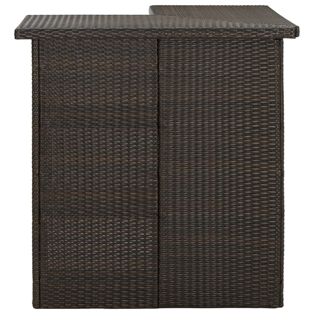 vidaXL Hoek bartafel bruin 100x50x105 cm Poly Rotan