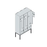 thumbnail of C+P Z-Spind Classic PLUS, Gestell, 6 Abteile, HxBxT 212x120x50cm, Zylinderschloss, Hellgrau/Fernblau von PROREGAL