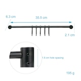 thumbnail of Intirilife Edelstahl Küche Hängeleiste zum bohren mit 5 Haken in Schwarz - 35.5 x 6.3 x 2.1 cm - Küchen Reling Hakenleiste Küchenstange Wandhalterung