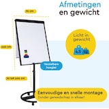 thumbnail of BRASQ Flipover Verrijdbaar - 70x100 cm - Verstelbaar Whiteboard - Incl. 25 vellen papier en access. - Uitschuifbare Armen - met Haken - Zwart