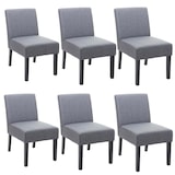 thumbnail of Set van 6 eetkamerstoelen HWC-F61, lounge stoel, stof/textiel ~ donkergrijs